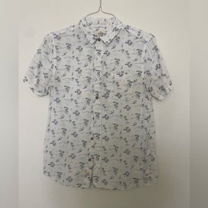 Marine layer size S white button down with palm trees short sleeve white pocket